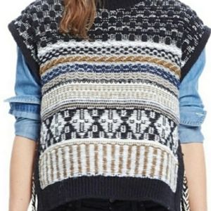 Madewell sidetie Fair Isle Knit Sweater sz Small